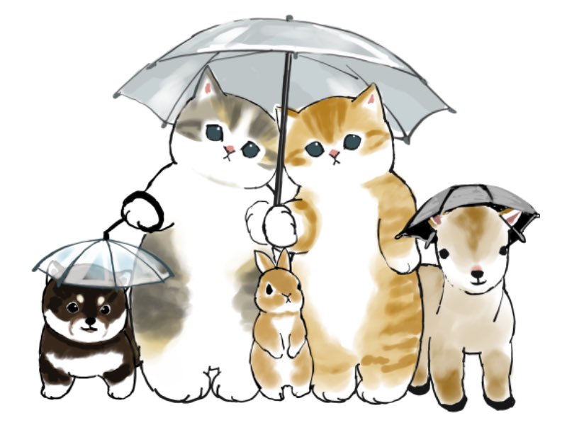 「#傘の日

もふもふ相合傘 」|ぢゅの🐈のイラスト