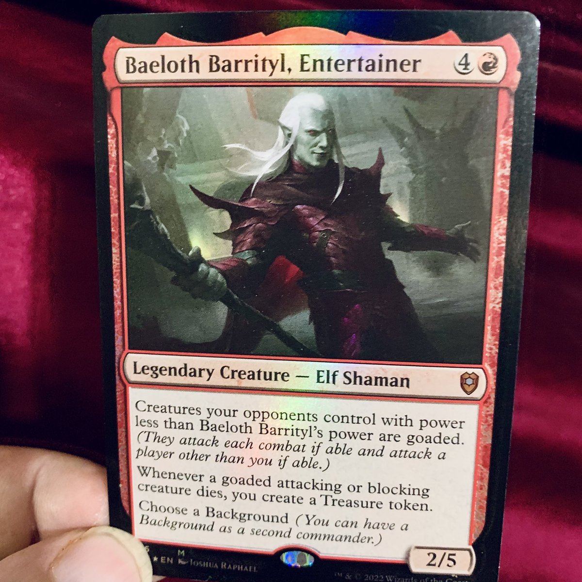 Mark_Meer's tweet photo. Baeloth Barrityl is now available in the new set from @wizards_magic!
Delighted to see a character I’ve portrayed in video games by @BeamdogInc & RPG streams like @IdleChampions Presents immortalized in this fashion!
Art by @jsraphael57.
#DnD #Baeloth #MtG #MtGBaldursGate https://t.co/vVx6gMq3kW