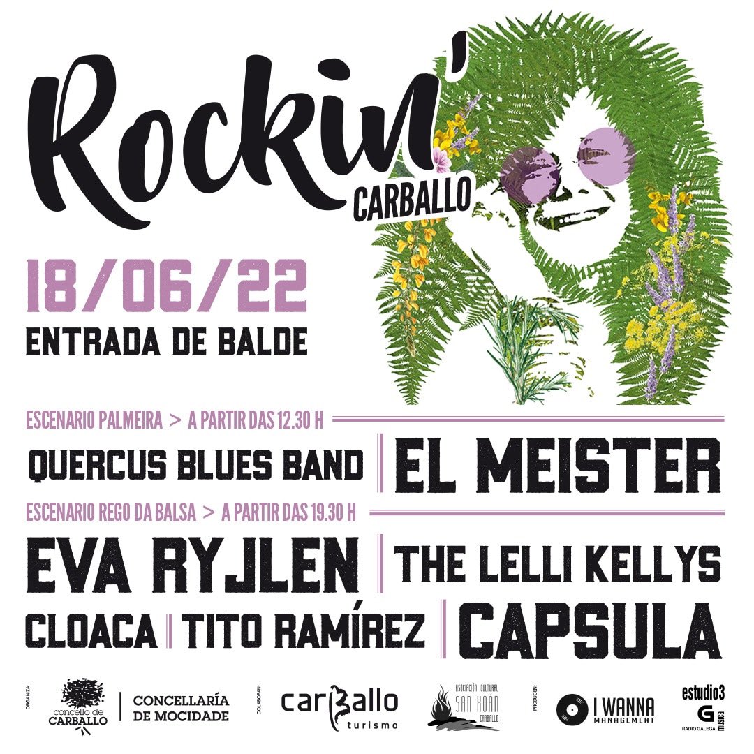 gal_concierto's tweet photo. El 18 de junio #rockincarballo con @capsula_band #titoramirez #cloaca #thelellikellys @EvaRyjlen @el_meister y #iwannaquercusbluesband info: https://t.co/GloNYH9FoY https://t.co/DIiV5PnI6b