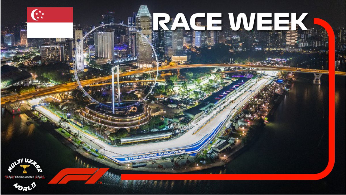 F1MVWChamp's tweet photo. RACE WEEK

Chegamos em Marina Bay para 2ª Etapa do F1 MVW Championship, o Grande Prêmio de Singapura !!

GP no qual tem seu cirucuito de rua e de difícil ultrapassagem, um dos pontos com mais chances é depois da curva 5, ja na reta após depois da curva 13 as chances são mínimas. https://t.co/xhYkV9Kn9i