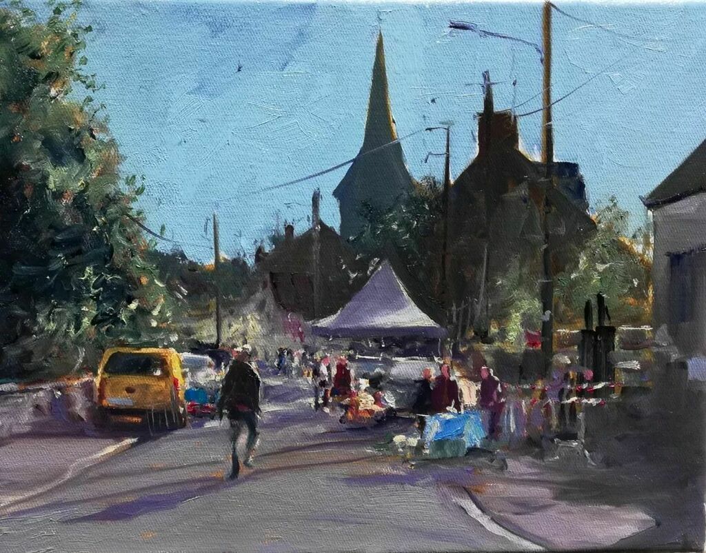 MeeArtist's tweet photo. #robertmeeartist #oilpainting #chassignolles #indre #frenchvillage #videgrenier #summerinfrance https://t.co/beAGOoeYPm