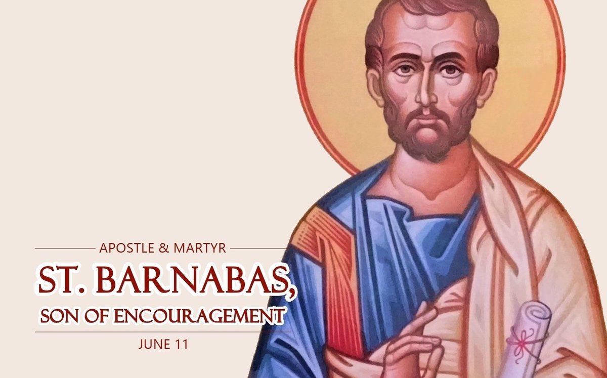 Today we celebrate the feast day of our namesake, Barnabas. May we too be sons and daughters of encouragement. 

St. Barnabas, pray for us!