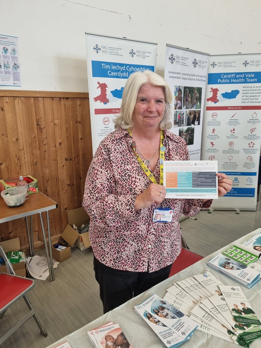 Come and chat to us about childhood immunisations at the Maelfa event today! Dewch draw am sgwrs @Cadwgan19 @CV_UHB