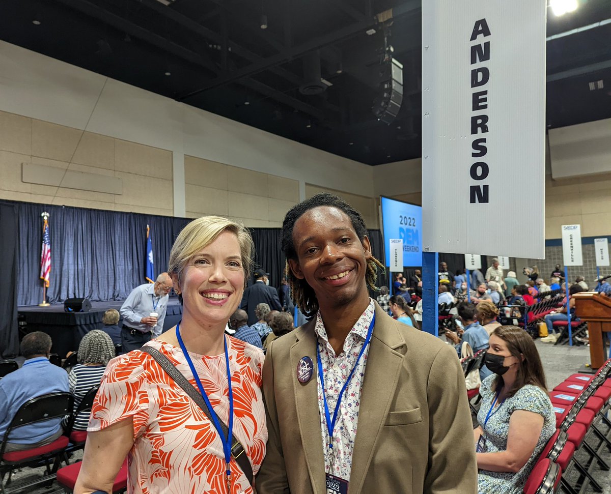 CClaiborneL's tweet photo. Yes, Upstate SC has Democrats! Proud of my Clyburn Fellow classmate @SalleyforSC7 for running for SC House from Anderson. Follow his campaign - Chris has a strong vision to improve his community. #scpol #scdemweekend https://t.co/O8pXrPLbHi
