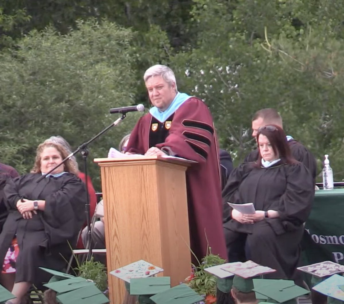 PSDSupt's tweet image. From my first grad speech in Springfield to the last. 11 years later. It’s been a meaningful ride. Thank you, Cosmopolitans. #springfieldvt #cosmopolitanpride