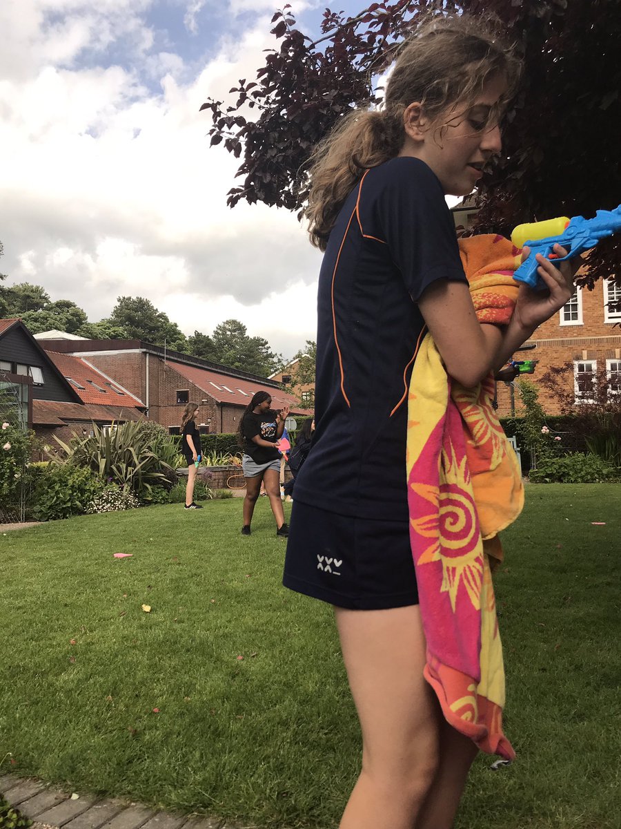 The Le Roy boarders have joined their senior houses for an inter-house water fight.  Earlsdown, Hyde Abbey, Hillcroft and High House girls and their new L4 recruits are drenching each other with guns, sponges and buckets.  #StSwithunsFun #StSwithunsCommunity #StSwithunsBoarding