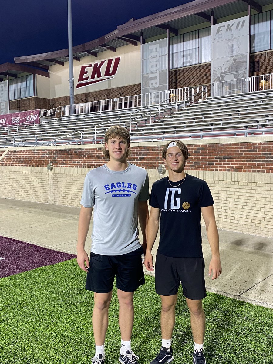 Had a great time competing last night at the EKU football camp! Thank you for the invite and talks <a href="/CoachKevMac/">Kevin McKeethan</a>! <a href="/Cox83Caleb/">Caleb Cox</a> <a href="/EKUWWells/">Walt Wells</a> <a href="/EKUFootball/">EKU Football</a>