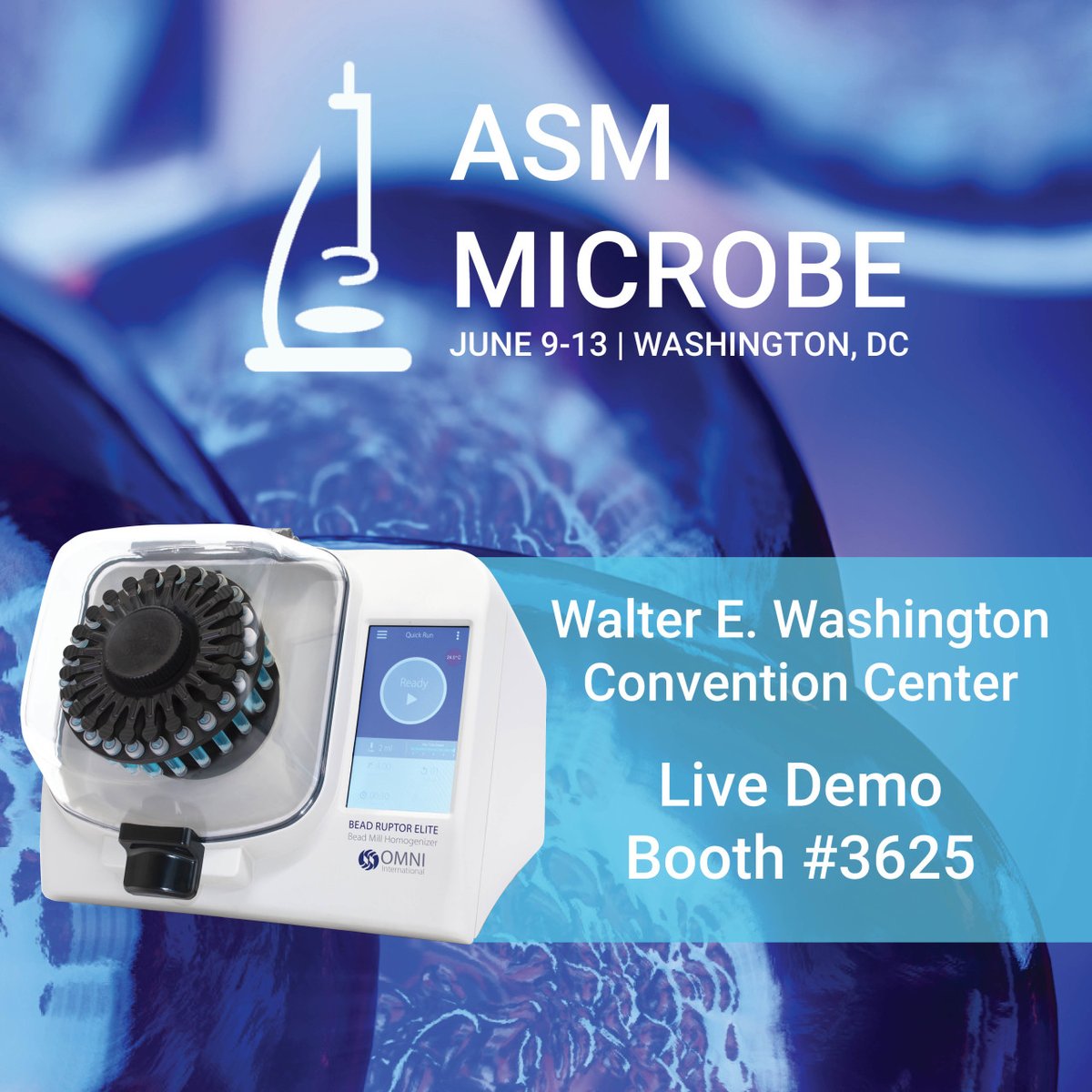 OmniInc's tweet image. If you&apos;re at #ASMMicrobe stop by Booth #3625 and check out our Bead Ruptor Elite™ Bead Mill Homogenizer. Get a live demo and see how we can make your sample prep easy! bit.ly/3NBWngt #homogenizer #homogenizing #science #scientist #microbiologist #asm