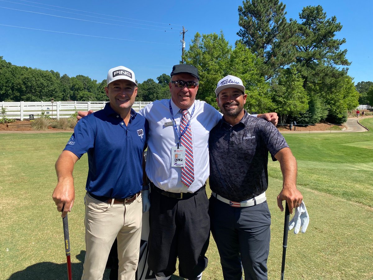 We wrapped up the last @RexHospitalOpen held <a href="/CCatWakefield/">The Country Club at Wakefield Plantation</a> Next year it moves to <a href="/RaleighCC/">Raleigh Country Club</a> where they will have great success. This is a picture of the last group I announced, I can't think of 2 better gentlemen to finish my career as a starter. <a href="/oppenheim123/">Rob Oppenheim</a> <a href="/RafaCamposGolf/">Rafa Campos</a>