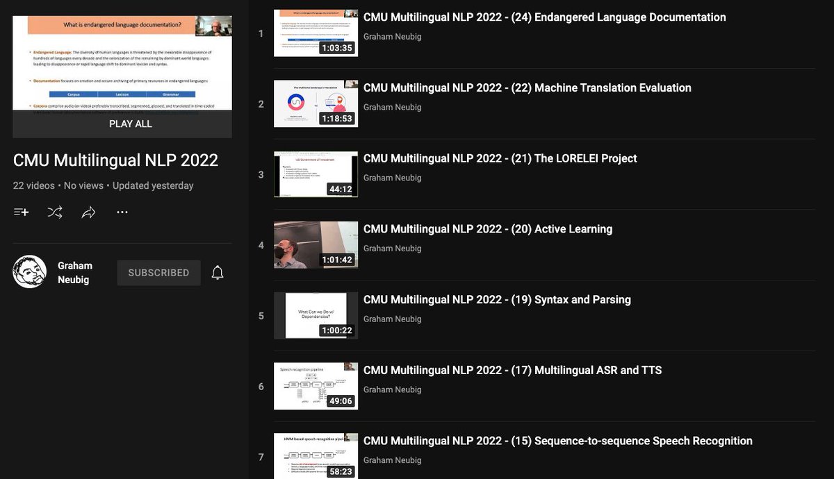 omarsar0's tweet photo. 🎓 CMU Multilingual NLP

Excited for this new set of lectures on multilingual NLP by @gneubig. Covers topics ranging from machine translation evaluation to multilingual question answering.

https://t.co/M4vKBBaNXM https://t.co/lCok1cBrJ2