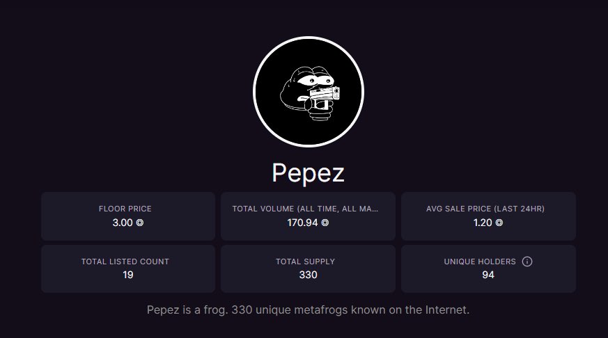 7,500% for <a href="/PepezNft/">Pepez | {X.X} DROP SOON</a> 🫡

Mint price was 0.04 $SOL
Good degen play😁