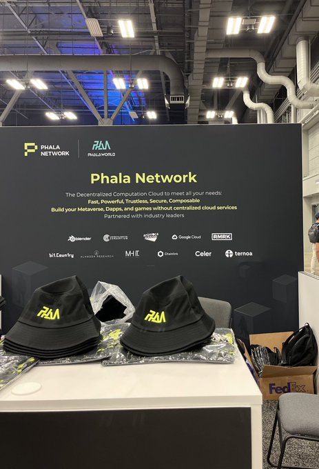 PhalaGermany's tweet photo. Phala ist auf der #Consensus2022! 
Komm, sag Hallo und hole Dir ein paar tolle Souvenirs am Stand #345! https://t.co/dd3KxYMY8u