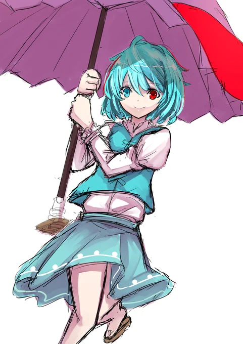 わちきちゃん#深夜の真剣お絵描き60分一本勝負#6月11日は傘の日 