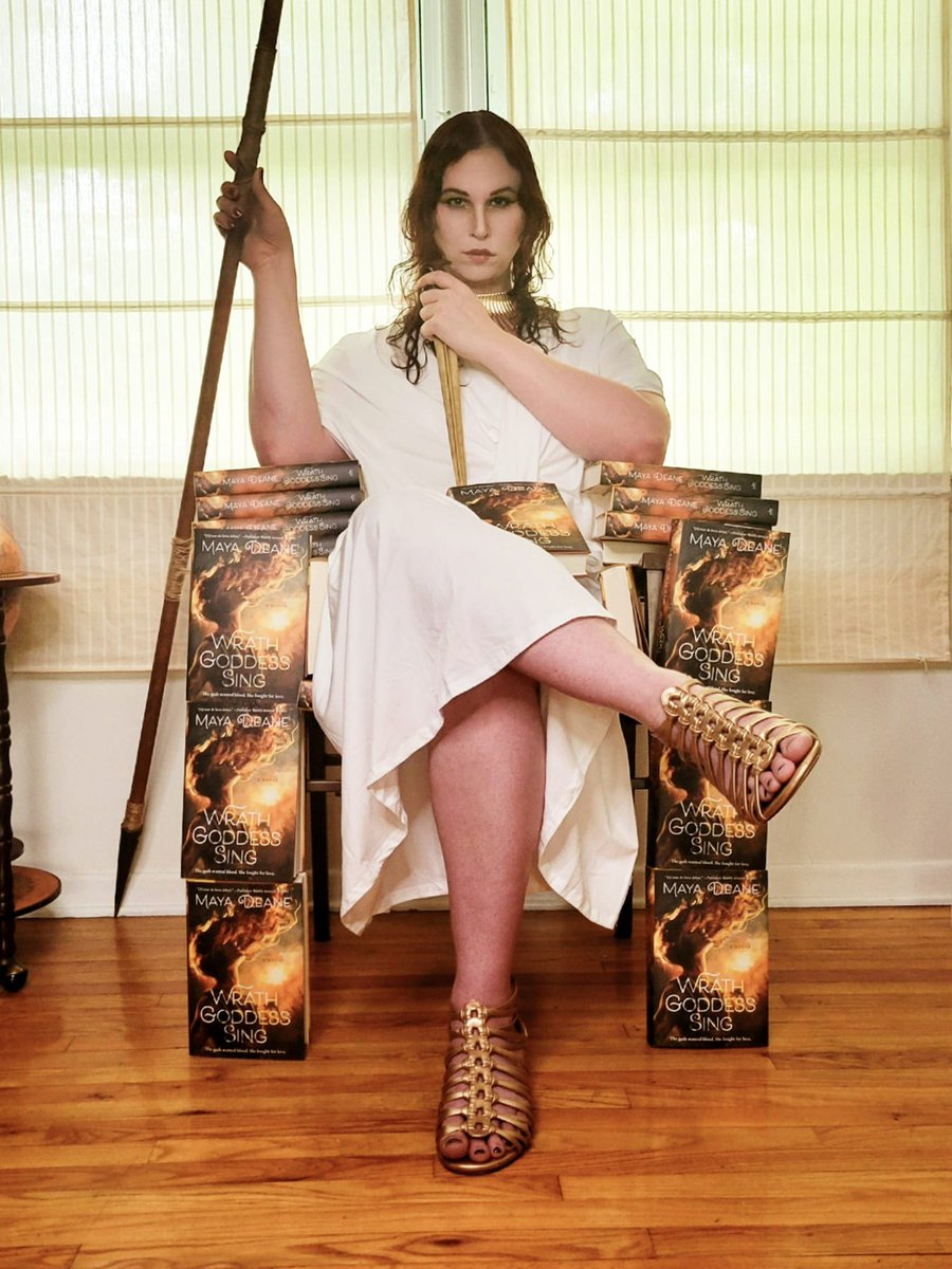 Happy Saturday Voyager readers! What are you reading this weekend? We are still swooning over this picture and Wrath Goddess Sing. 😍❤️ Have you purchased your copy and dipped in yet? 
📸Photo courtesy of <a href="/mayadeanewriter/">Maya Deane</a>
