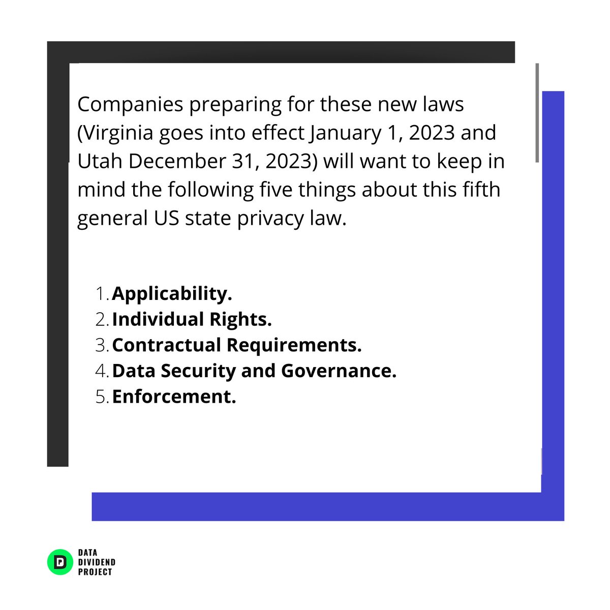 ddpforall's tweet image. Connecticut is now the 5th state to pass a comprehensive privacy law!

Which state do you think will be next?

#data #datalaws #dataprivacy #goconnecticut