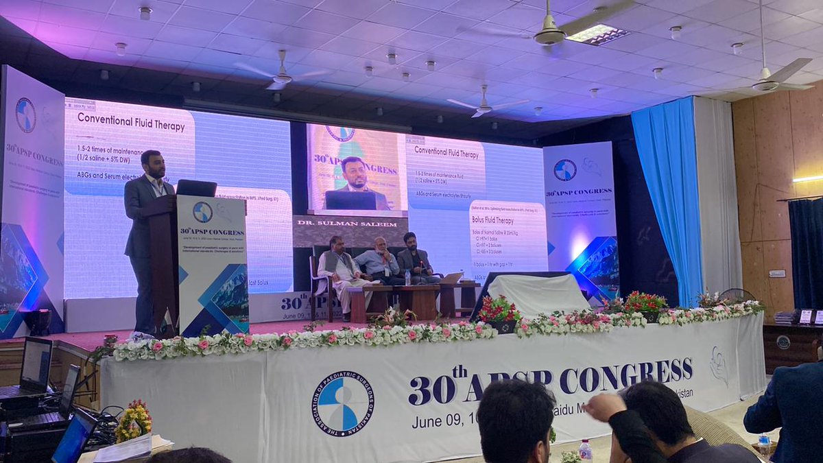 paeds_2's tweet photo. 30th APSP Congress, 9,10,11 June 2022 at Saidu Medical College Swat.
Dr Salman Saleem got 2nd position in oral presentation category. His topic of presentation was " Conventional Fluid Therapy Versus Bolus Fluid Therapy In The Pre-operative Optimization Of IHPS". https://t.co/2OukKiyatJ