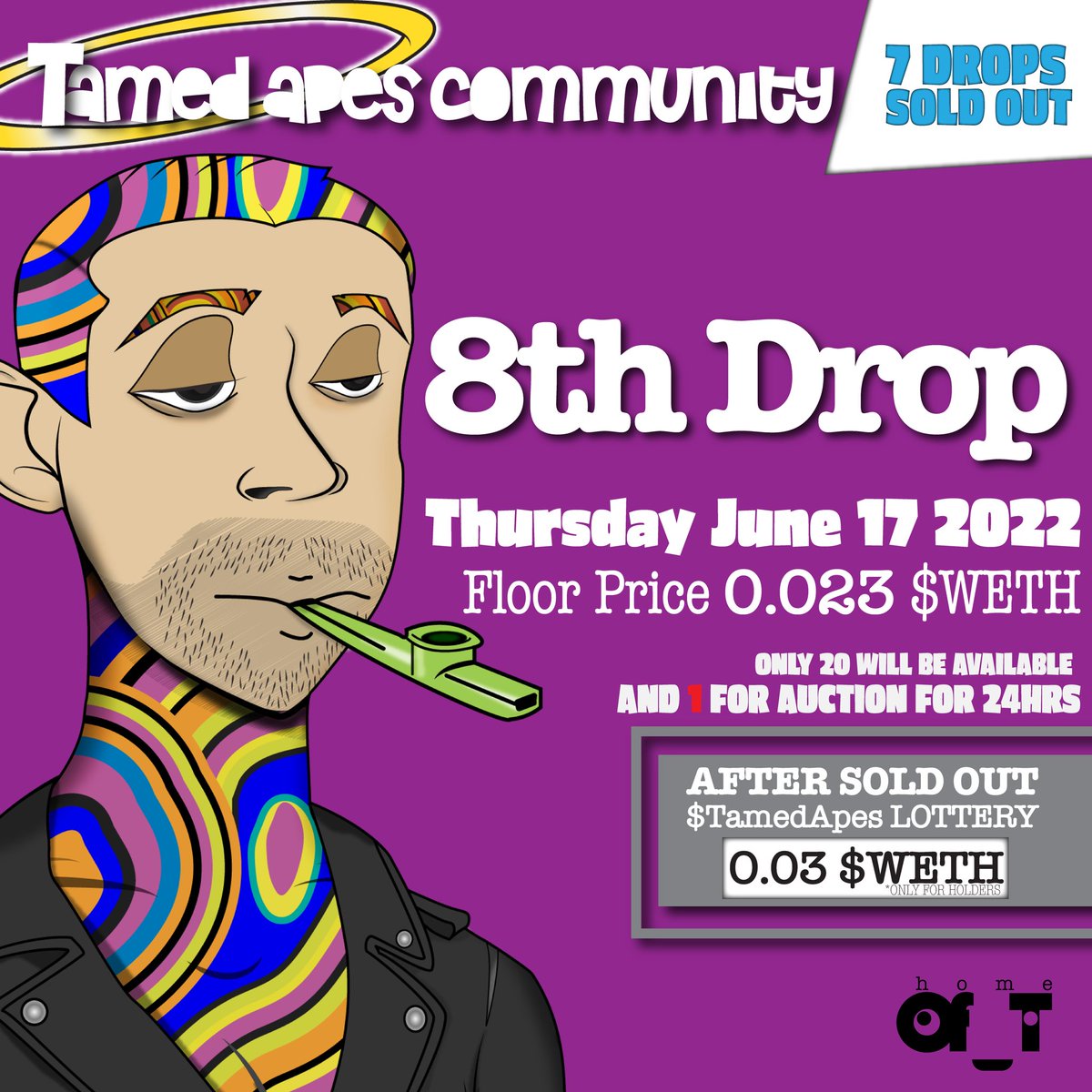 🚨Set your alarm!
#TamedApes have a NEW DROP 🔥

When? June 17 2022

🔥Maybe your opportunity to be part of our family (if you are fast enough)🚀

🙀Last 8 Drops SOLD OUT in a few hours!

Are you ready for the evolution?

#Nft #nftDrop #nftcommunity 
🚀👇🏼
opensea.io/collection/tam…