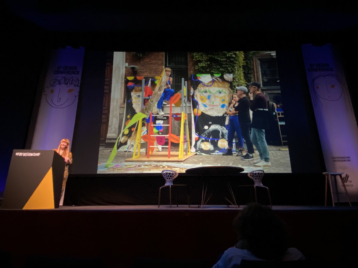 vinstar's tweet photo. Tereza Ruller from @therodina on stage at @bydesignconf #bydesignconf Performative design. "Use your imagination to amplify what matters". https://t.co/YYMo612EWm