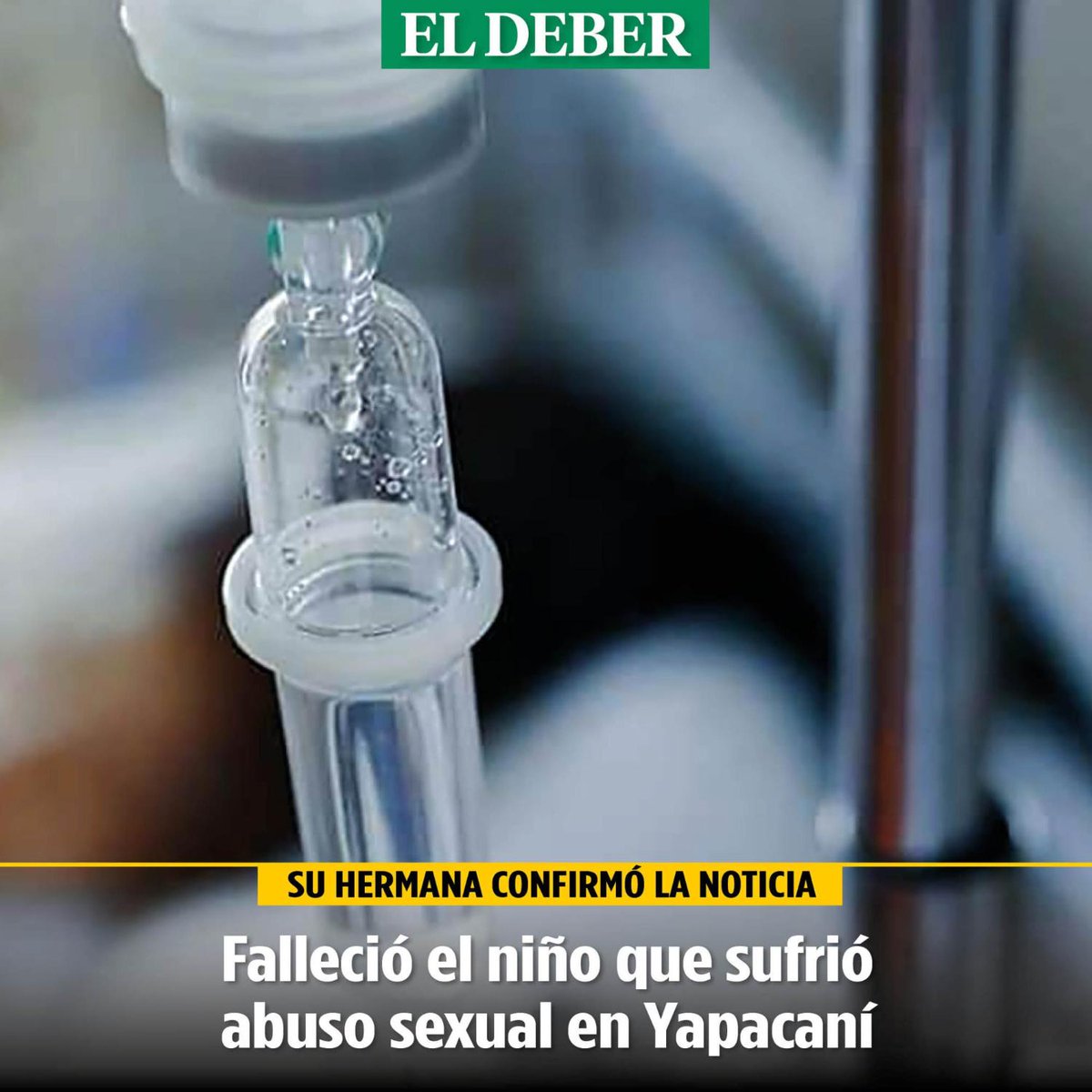 grupoeldeber's tweet photo. Su hermana confirmó la triste noticia. A dos días de ser intubado, el cuerpo del pequeño no pudo resistir los efectos de la enfermedad, misma que contrajo luego de una violación grupal >> https://t.co/Gj2ftwTAal https://t.co/zga4DgmQw9