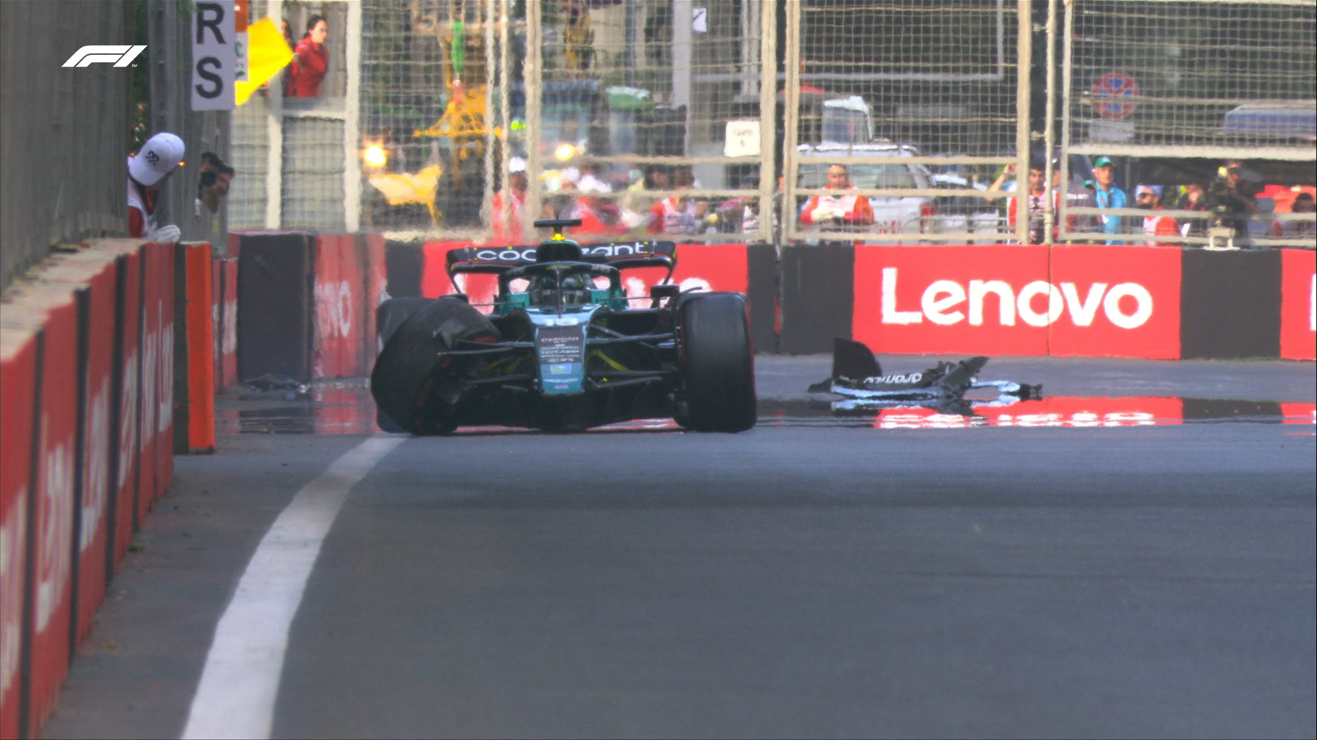 Stroll Crash Aston Martin F1