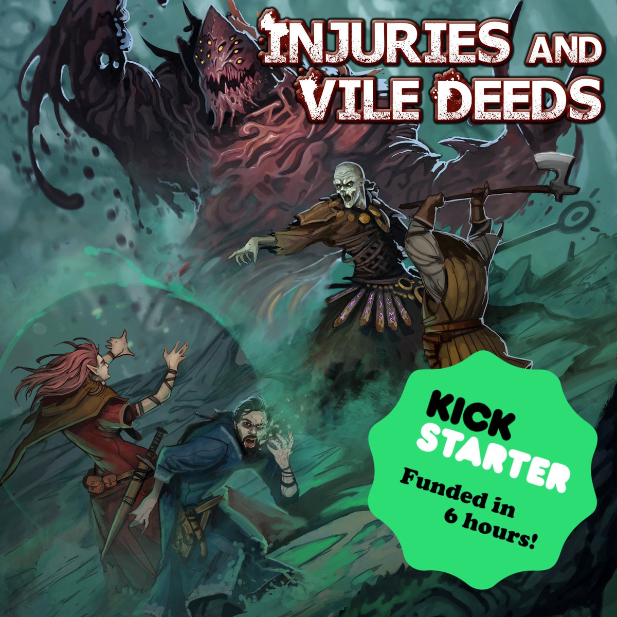 LoneColossus's tweet image. Hey there!

Injuries &amp;amp; Vile Deeds is nearly 300% funded, and each stretch goal helps support writers and artists in the community!

The book adds rules to encourage tactical, descriptive combat, plus 200 new character options, monsters, and villains.

kickstarter.com/projects/lonec…