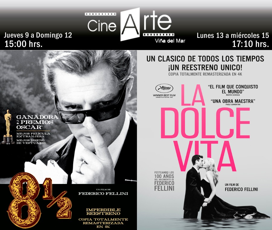 Especial Fellini: remasterizadas sólo en Cine Arte Viña: