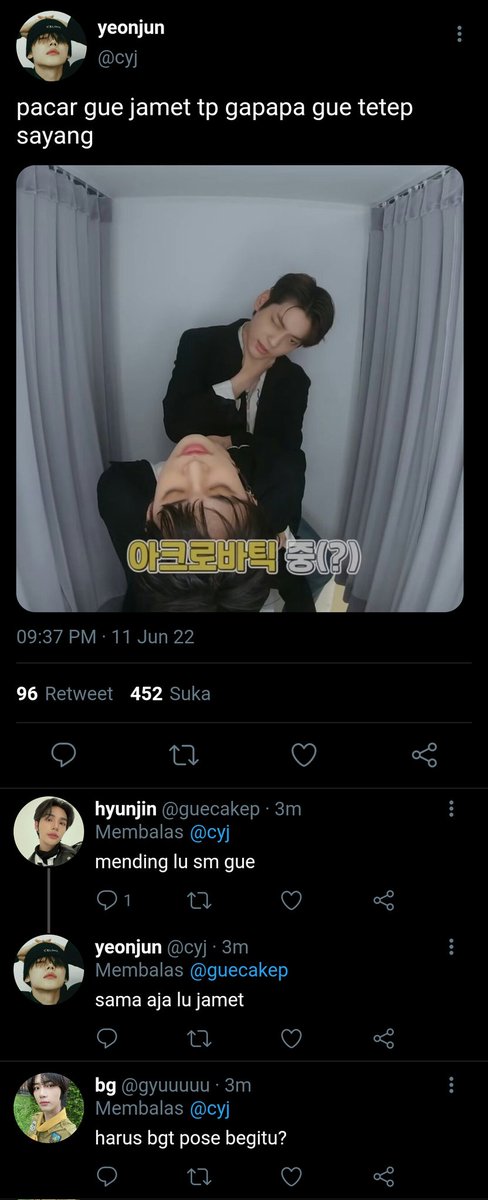 Sjb! one tweet au 

▪daily life sbjn ngebucin▪
Pacar gue jamet