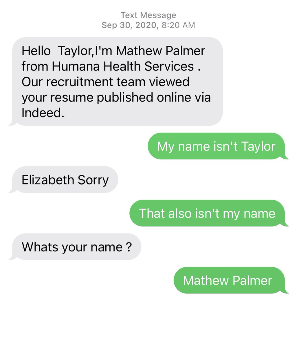 drivingmemadi's tweet photo. probably my favorite exchange during the job search https://t.co/jDkIfVOeyI