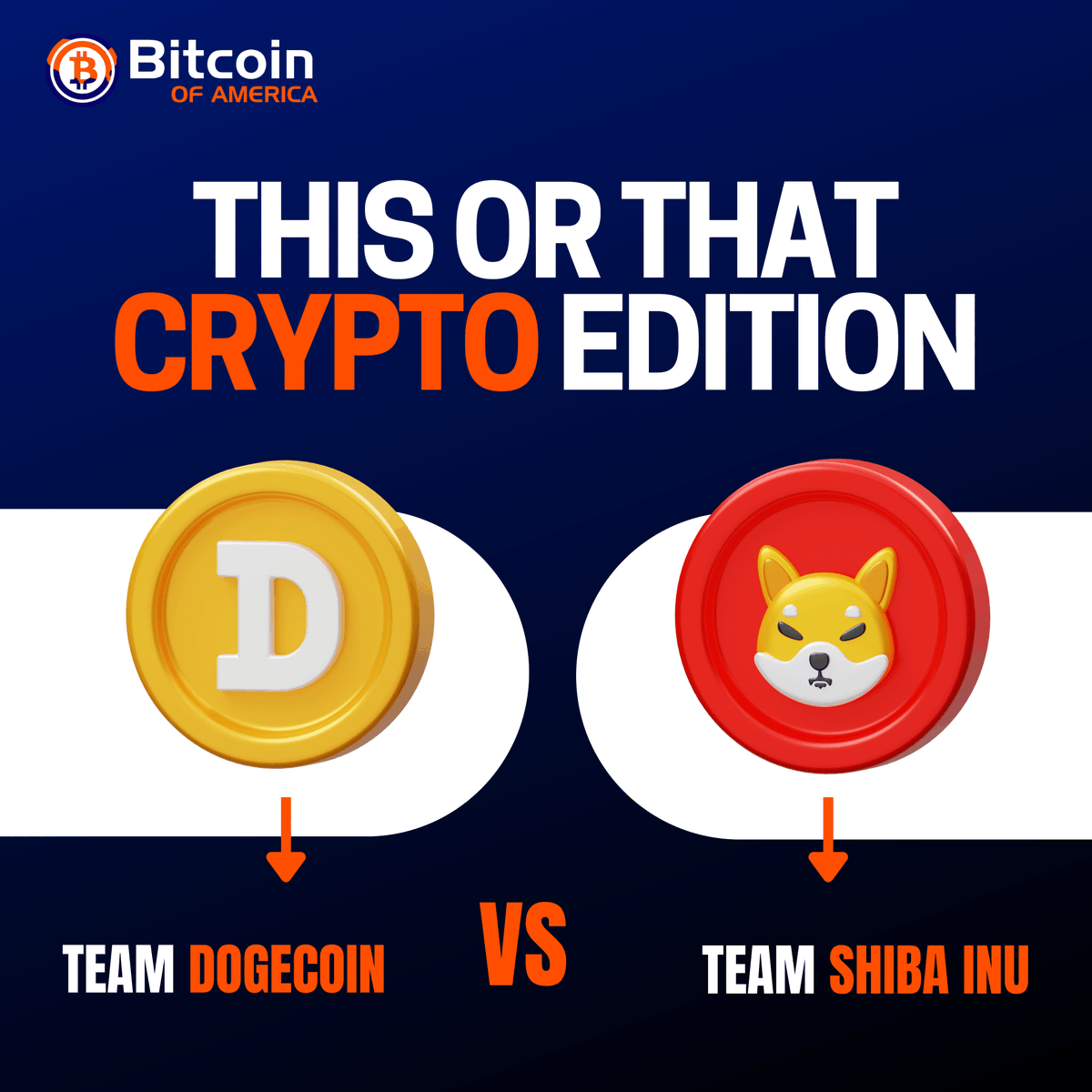 BTCofAmerica's tweet photo. Are you team #dogecoin or team #shibainu? Let us know in the comments! https://t.co/SxWXTnKNqR