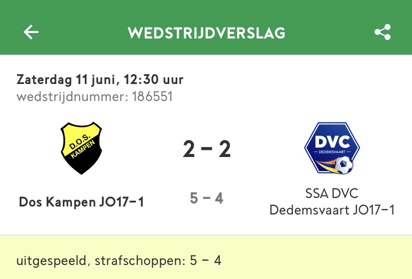 GELUKT!!!!! DOS Kampen JO17-1 Promoveert naar Divisie! #doskampen <a href="/VVDOSK/">DOS Kampen</a> #promotie