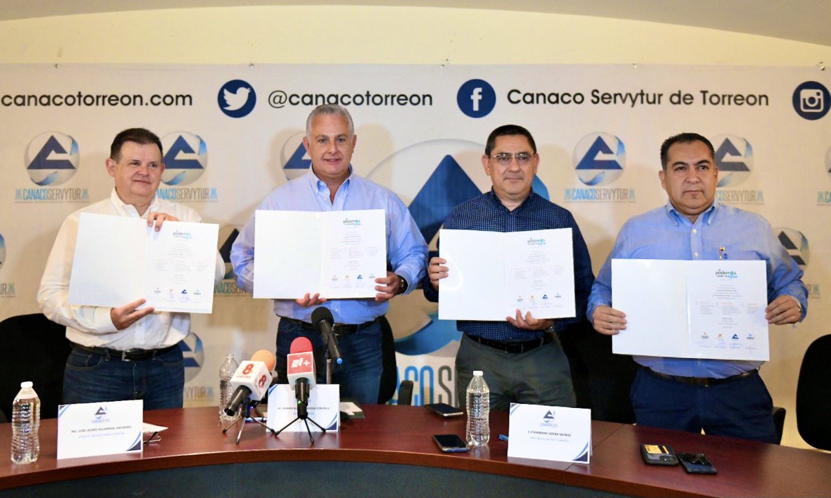 Esta mañana en colaboración con el SIMAS, <a href="/canacotorreon/">CANACO Torreón</a> y <a href="/caniractorreon/">Canirac Torreón</a>, firmamos el convenio “Sí Podemos Cuidar El Agua”.

Con esta estrategia buscamos promover la cultura del uso responsable del agua entre la ciudadanía, agremiados y colaboradores de las cámaras.