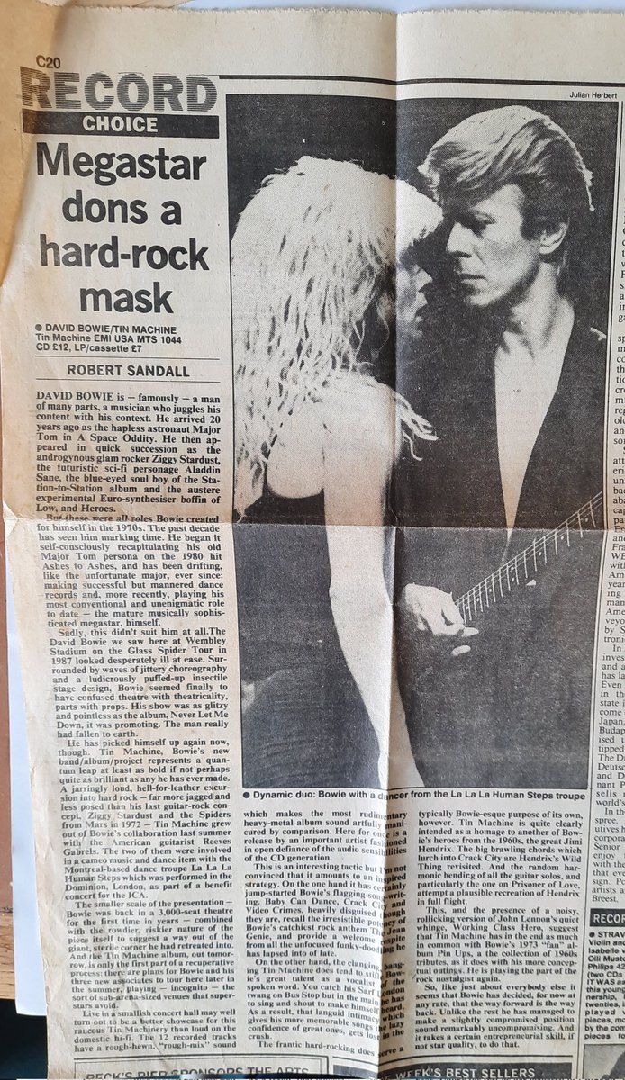 Michael Mee (@michaelmee_too) on Twitter photo Last of the <a href="/DavidBowieReal/">David Bowie Official</a> cuttings. This is a review of the 1st Tin Machine lp. Trivia: Microdisney's last gig was the Bowie and La La Steps show pictured. <a href="/Stu_ART_P/">★ Black Cloud Jamboree ★</a> <a href="/learnandsing/">Paul McDermott</a> <a href="/dublinbowiefest/">Dublin Bowie Festival</a> #Bowie #BowieForever 3/3 Last of the <a href="/DavidBowieReal/">David Bowie Official</a> cuttings. This is a review of the 1st Tin Machine lp. Trivia: Microdisney's last gig was the Bowie and La La Steps show pictured. <a href="/Stu_ART_P/">★ Black Cloud Jamboree ★</a> <a href="/learnandsing/">Paul McDermott</a> <a href="/dublinbowiefest/">Dublin Bowie Festival</a> #Bowie #BowieForever 3/3