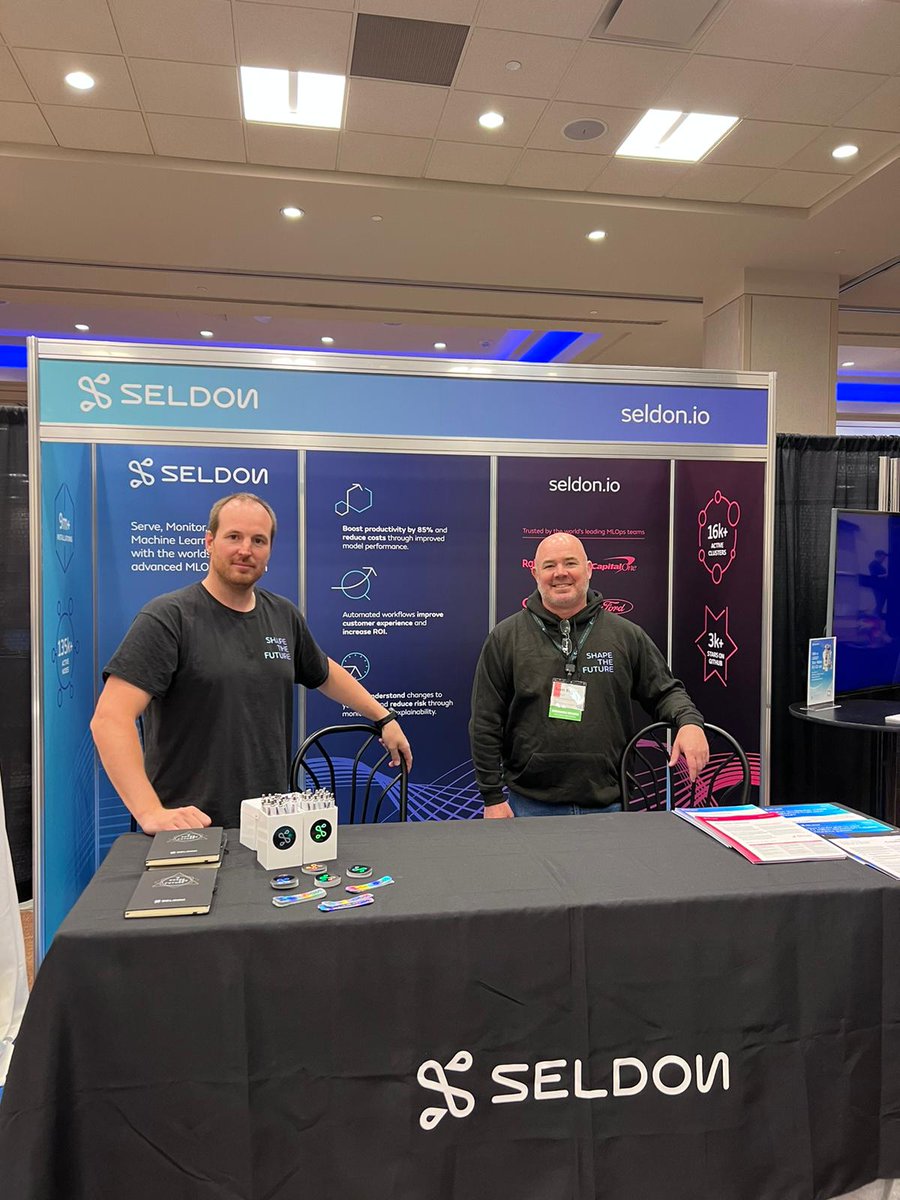 seldon_io's tweet image. The Seldon team are ready at Booth 4 at the @MLOpsWorld Toronto event! Stop by for a demo of our technology or to enter our competition to win an R2D2 Lego set! #Mlopsworld2022 #mlops #machinelearning