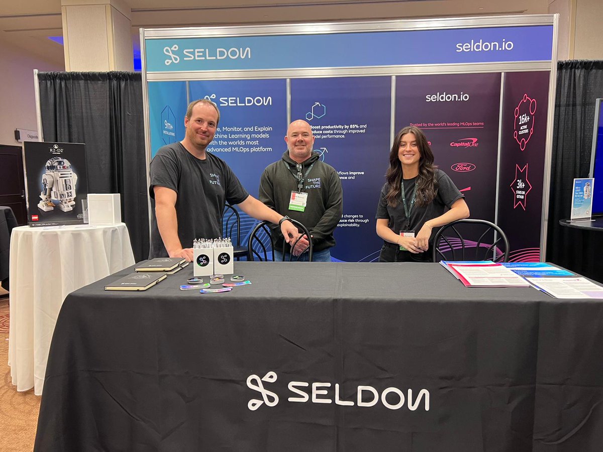 seldon_io's tweet image. The Seldon team are ready at Booth 4 at the @MLOpsWorld Toronto event! Stop by for a demo of our technology or to enter our competition to win an R2D2 Lego set! #Mlopsworld2022 #mlops #machinelearning
