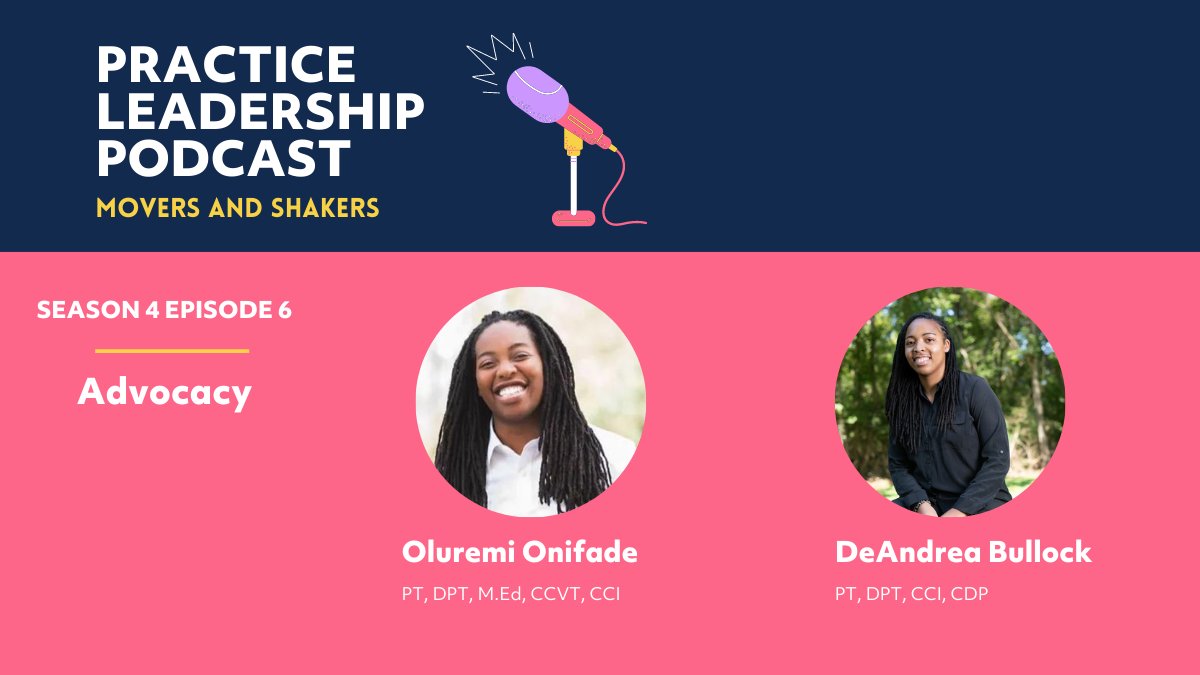EIMTeam's tweet image. 🎙️ NEW #PracticeLeadership episode out now featuring Dr. Oluremi Onifade &amp;amp; Dr. DeAndrea Bullock, co-founders of @NABPT_! 🎙️They share how they started @NABPT_,  their plans for the future of the organization &amp;amp; how you can get involved! Listen at: bit.ly/3xAAyZ3