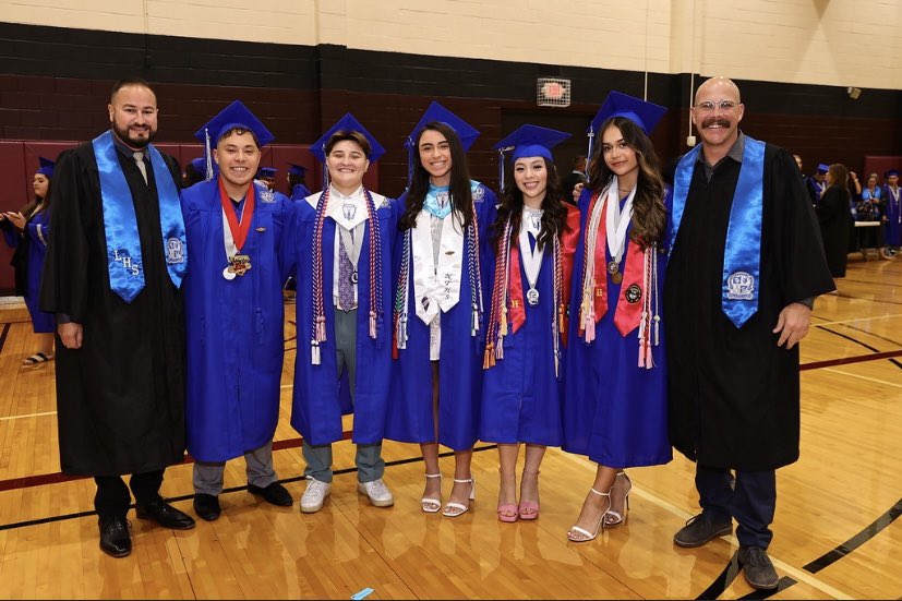 s/o to our sponsors <a href="/LHS_Schmidt/">Mr. Nathan Schmidt</a> and <a href="/CoachCisneros/">Mark Cisneros</a> for being incredible mentors to us and the class! and thank you to our fellow graduates who made this one hell of a senior year! this is caleb, kayla, abby, sofia, and megan signing out ✌️