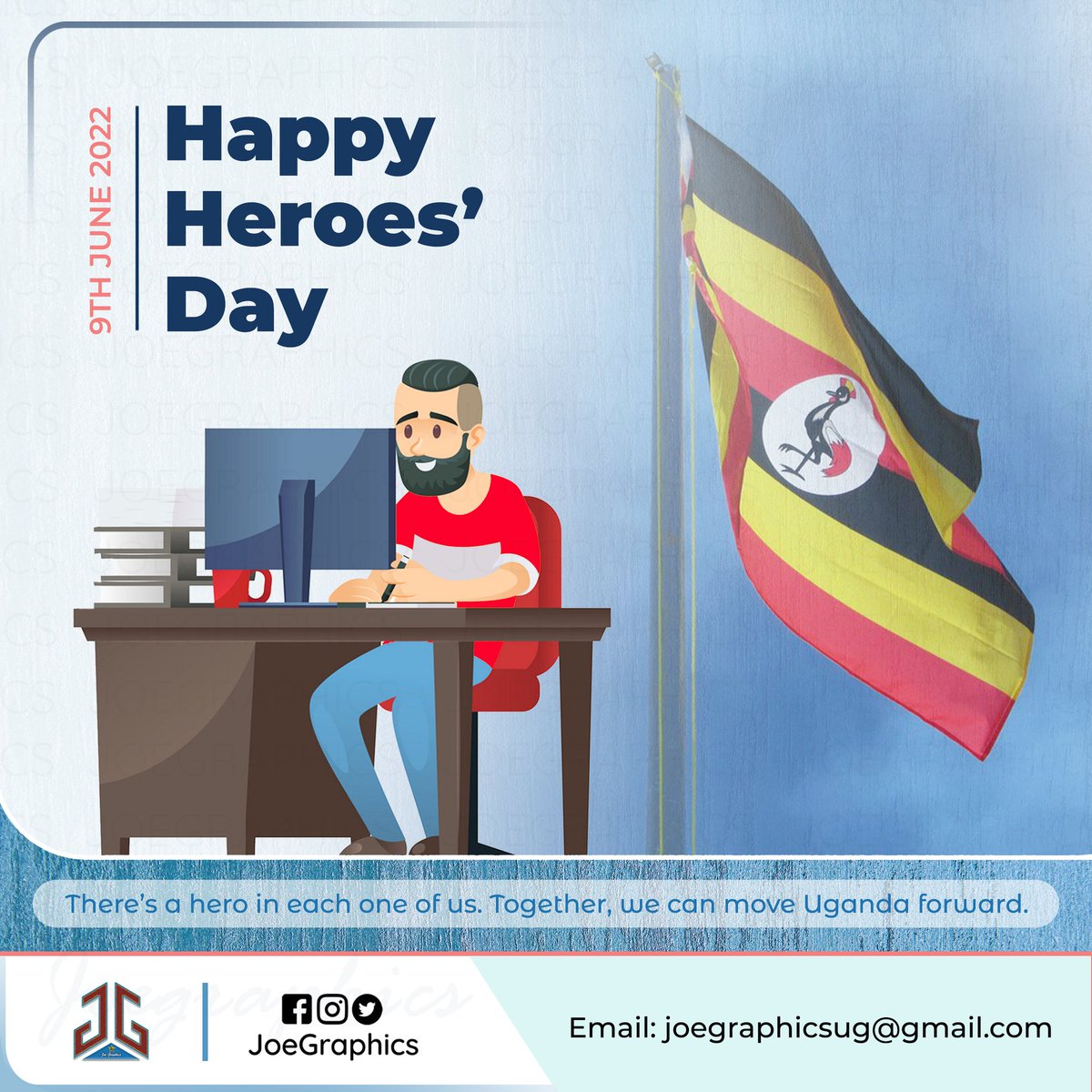 KiyembaJoseph5's tweet photo. There's a hero in each one of us.
Together, we can move Uganda forward.
.
.
#ugandaheroesday 
#JoeGraphics 
#yourawesomeartwork https://t.co/uexd1v4JbM