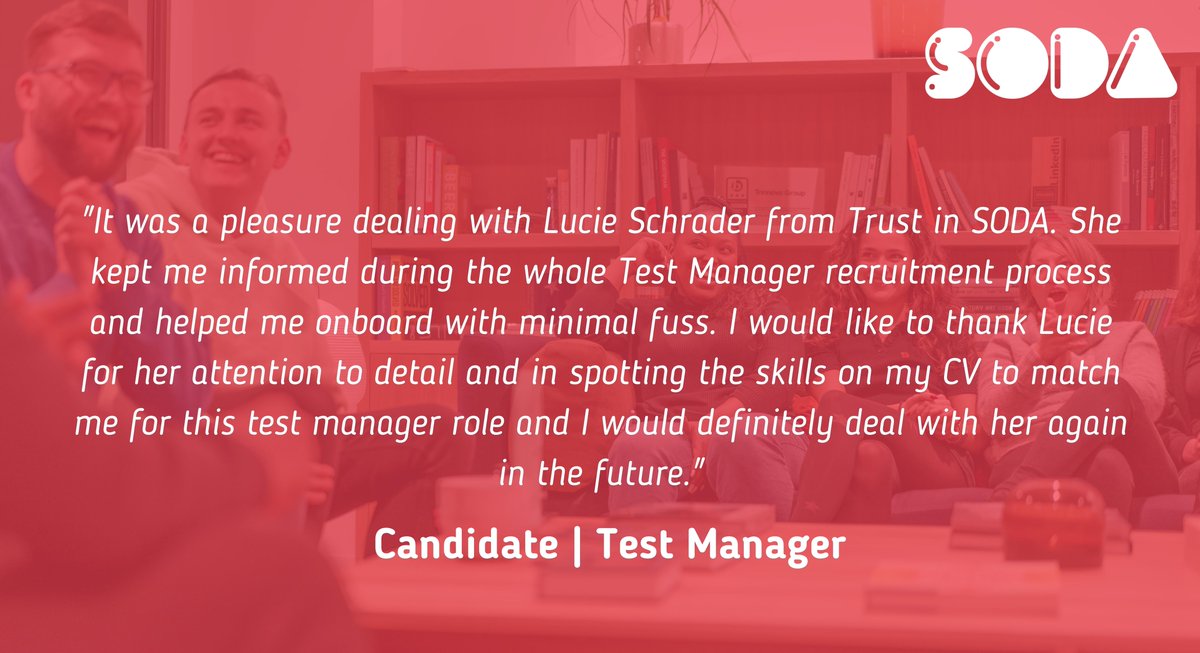 Trust_in_soda's tweet photo. If you think you are equipped with the knowledge and expertise then reach out to our SODA squad to find out more about our latest opportunities at: https://t.co/khFaawxL3e

#trustinsoda #peoplefirstrecruitment #AddictedToDigital https://t.co/T8czYW7vXQ