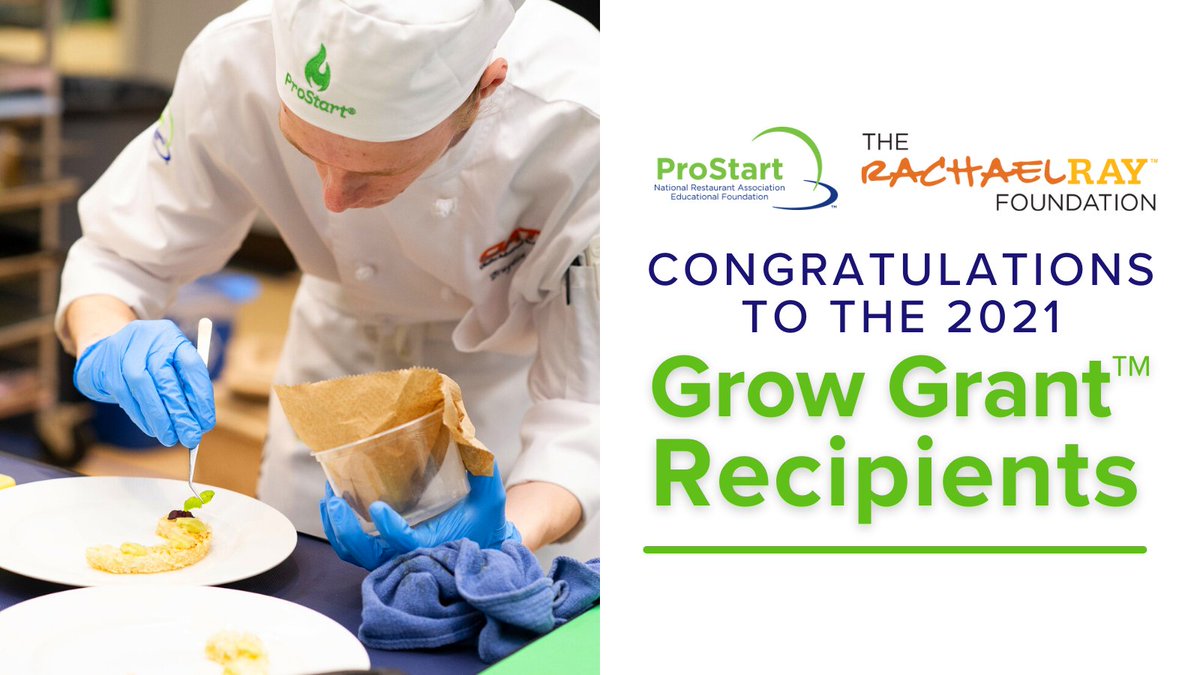 38 high schools from across the country have been selected to each receive $5,000 grants to support their ProStart programs thanks to the #RachaelRayFoundation!

Meet the Rachael Ray Foundation #ProStartGrowGrant winning schools here:  bit.ly/3zr9pJc