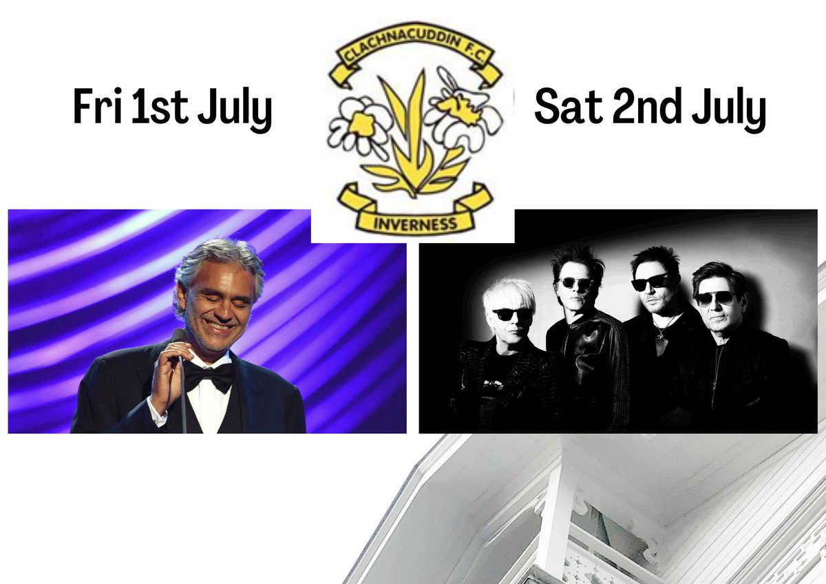 Fantastic opportunity win tickets to the world class <a href="/AndreaBocelli/">Andrea Bocelli</a> &amp; <a href="/duranduran/">Duran Duran</a>. Check out the link below to enter 🤞<a href="/clachfc/">Inverness Clachnacuddin FC</a> 
#concert