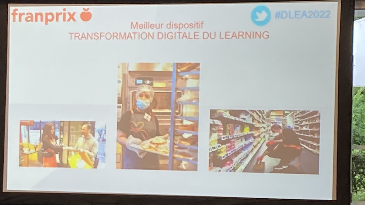 JFMAES's tweet photo. #DLEA2022 Franprix lauréat avec sa solution en VR et reconnaissance vocale, pour augmenter la rétention. Bravo à eux. https://t.co/xOUhWxMFqR