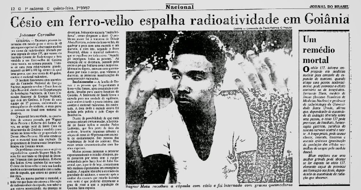 Em 13 de setembro de 1987, dois catadores de materiais recicláveis encontraram um equipamento de radioterapia abandonado no local e subentenderam que se tratava de sucata. A máquina foi então levada para um ferro-velho e desmontada.4/21