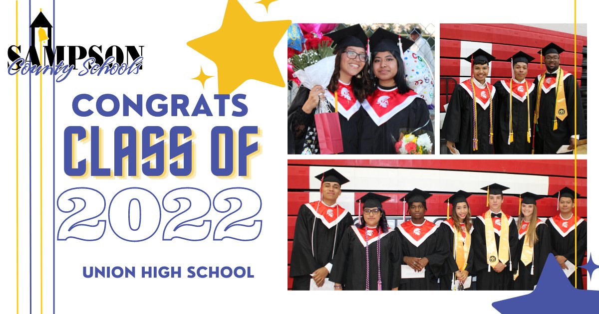 SampsonSchools's tweet photo. Congratulations Class of 2022 from Union High School! Check out the entire photo album at:https://t.co/iQ81mask6P
#SCSProud #SCSSuccess #SCSYes https://t.co/zU8e8sbjHT