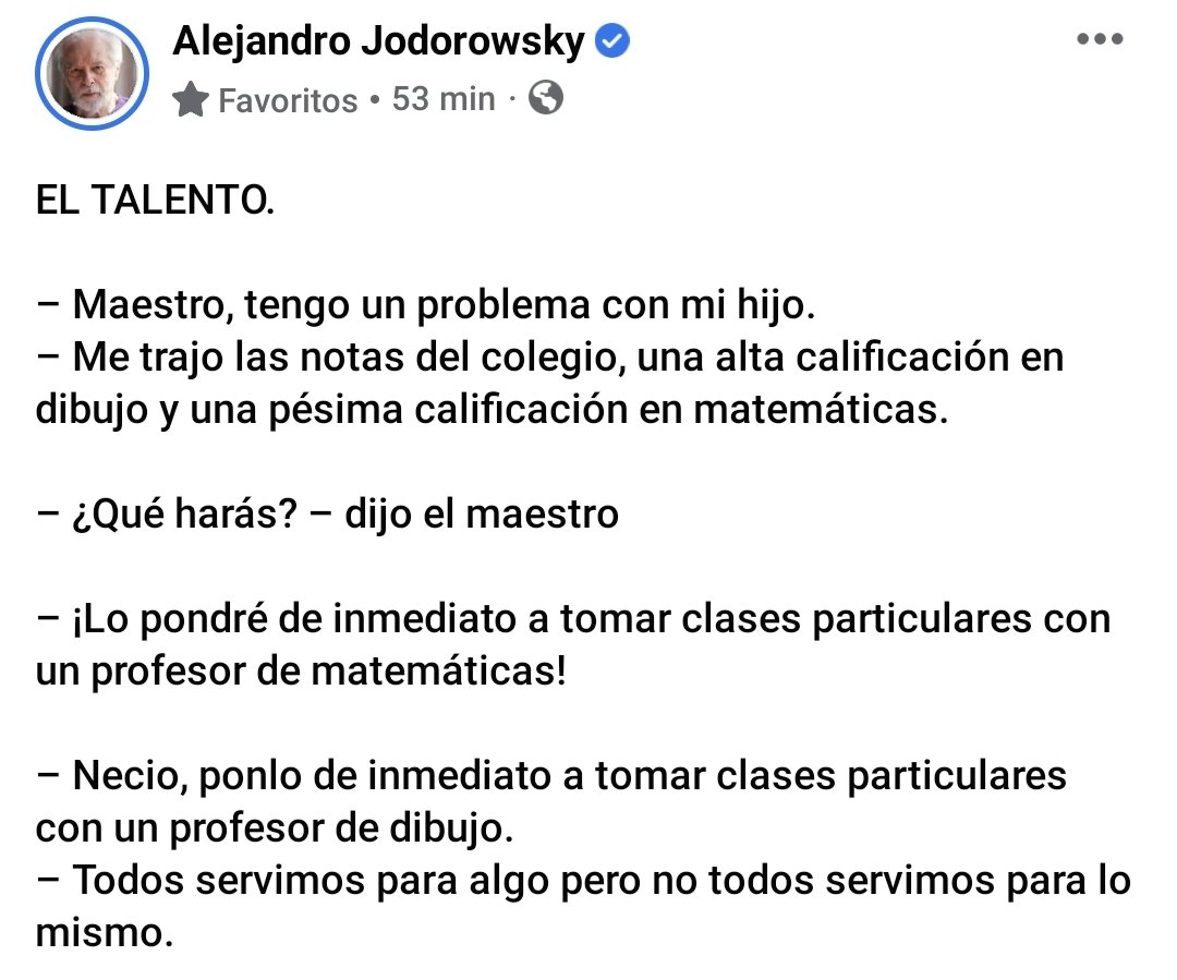 alejodorowsky's tweet photo. EL TALENTO https://t.co/Y8CeeIeZv3