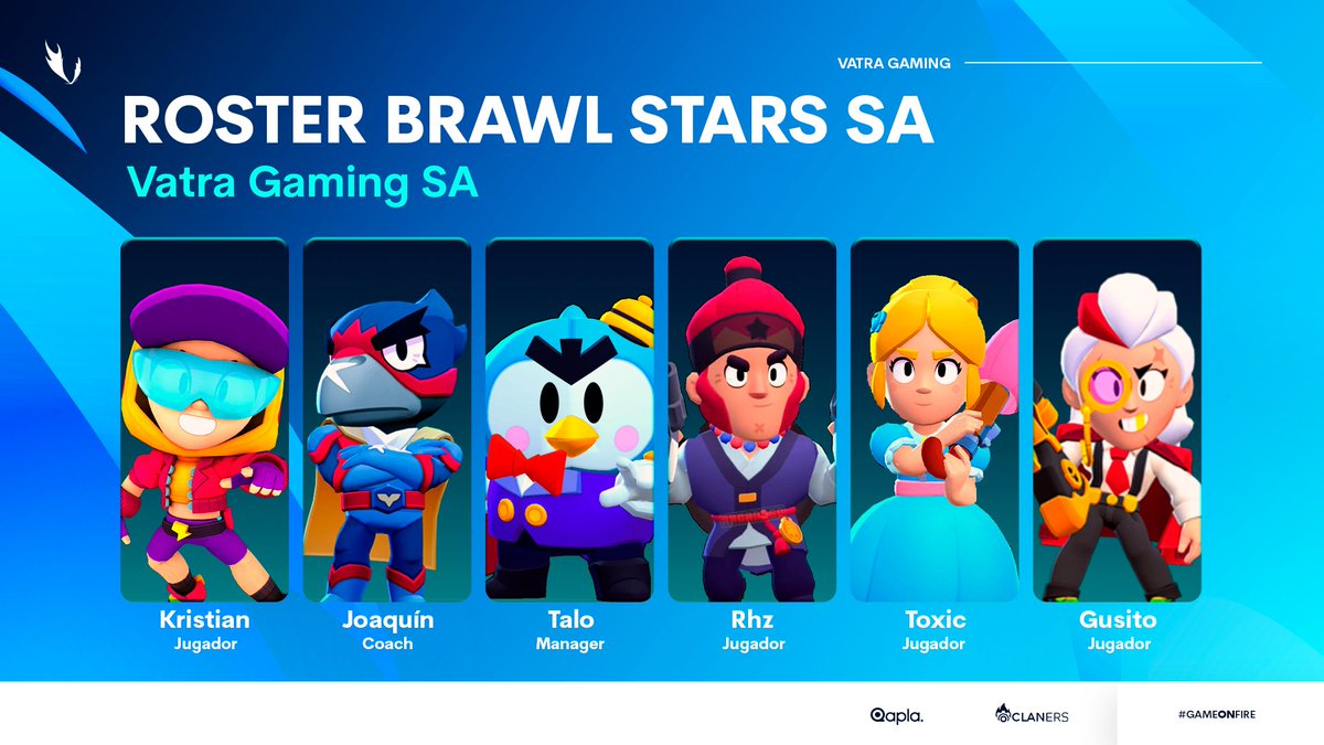 #BRAWLSTARS | PRESENTACIÓN

¡Vatra se expande a SA!🥳

Queremos darle la bienvenida a quienes nos representarán en futuras competencias de dicha región🔥

Staff:
💼@talooBS  
🗣️<a href="/JoakingBS/">Joaking</a> 

Players:
<a href="/WhoRhz/">Rhz</a>  
<a href="/Gusito_BS/">Gusito</a>  
<a href="/_Cristi44n/">Kr</a>  
<a href="/LilToxic_/">Tox1c</a>  

#GAMEONFIRE🔥 #GOVATRA💙