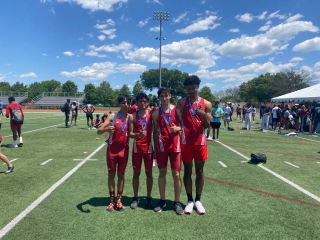 PassaicSchools's tweet photo. Congratulations to our Track and Field Team for qualifying for the State Group Championship in the 4x800 (Issac Diaz, Hazeal Perez, Diego Payares, and Sebastian Munoz).
Frankie Gonzalez Hernandez won the State Sectional Championship in the shot put! #gopassaic 🔴🔵 https://t.co/hsl4Vq6d1C