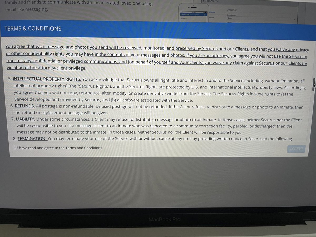 MelissaAbeyta's tweet photo. They then ask you to waive your privacy rights. #SystemImpacted #Securus https://t.co/RfXFcLB9p9