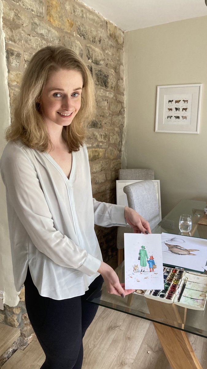 SimonSpark1's tweet photo. Lovely to meet ⁦@etomlinson_art⁩ today - still in shock after her social media post of her drawing of the Queen with Paddington Bear went viral. Now she still has 25,000 emails to get through! ⁦@looknorthBBC⁩ https://t.co/FN1pU2ljR9
