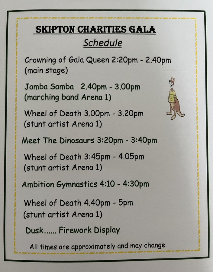 skipton_gala's tweet photo. We still need volunteers to help collect money on the gates for the Gala this Saturday. Can you help? https://t.co/psQT57G1a5