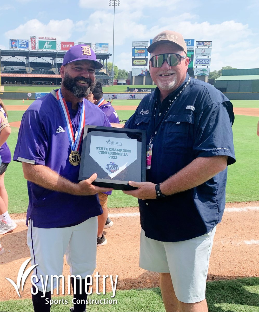 Symmetry_Sports's tweet photo. Congratulations to @DHanisAthletics Cowboys on winning the Conference 1A #Baseball #StateChampionship! 🥇 As an official 2021-22 #UIL Sponsor, Symmetry was proud to present a commemorative gift to Head Coach Todd Craft celebrating the hard work of the coaches and athletes! ⚾️ https://t.co/FHbnULX7EY